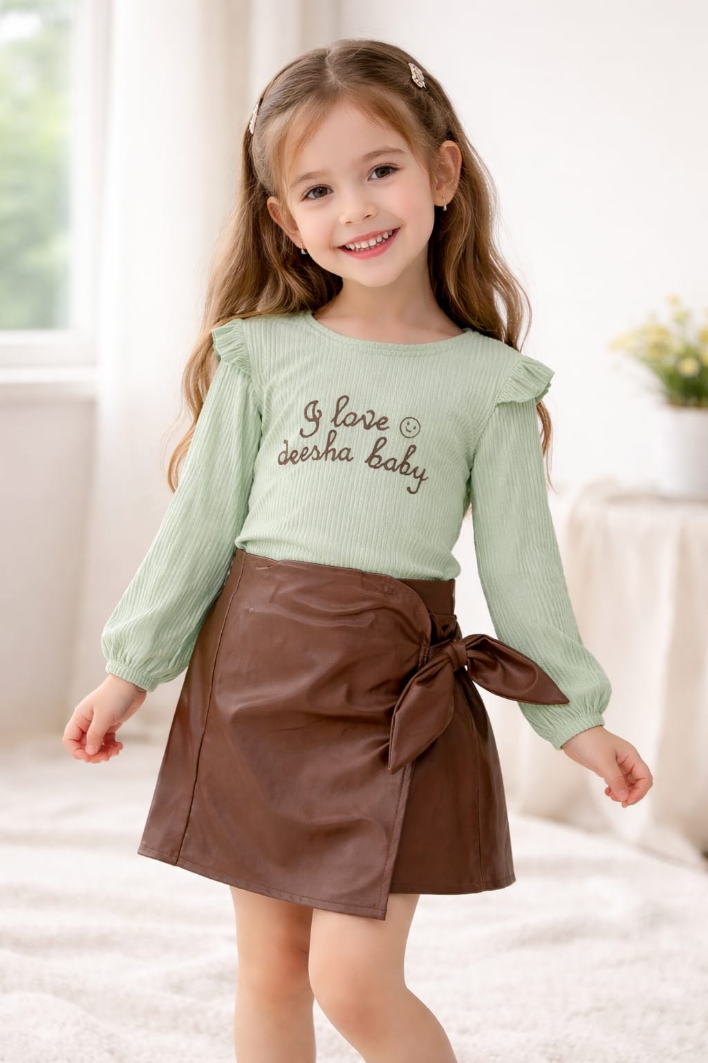 MİNT YEŞİLİ BADİ DERİ ETEK TAKIM 