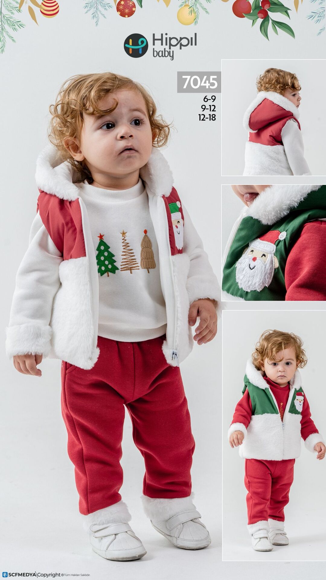 NOEL ELBİSESİ ÜÇLÜ PRENS VE PRENSESLERE YILBAŞI KOMBİNİ