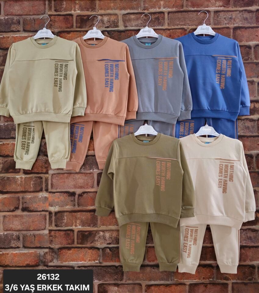 İKİ İPLİK ERKEK ÇOCUK MEVSİMLİK İKİLİ TAKIM 1-4 YAŞ ARASI