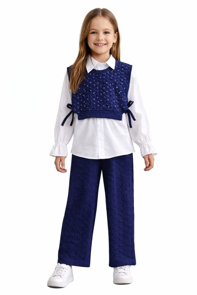 GÖMLEK YELEK PANTOLONLU ÜÇLÜ TAKIM