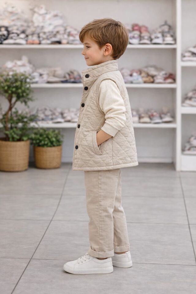 ERKEK ÇOCUK KAPİTONE YELEKLİ 4'LÜ  TAKIM