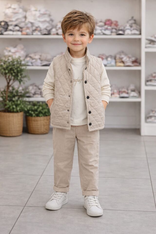 ERKEK ÇOCUK KAPİTONE YELEKLİ 4'LÜ  TAKIM