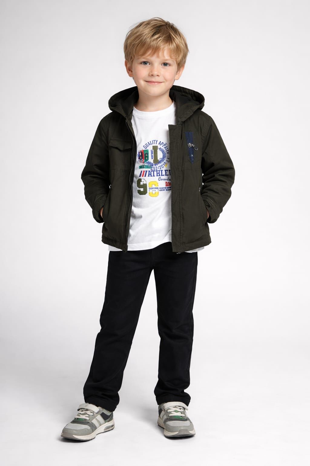 ERKEK ÇOCUK KAPŞONLU CEKETLİ 3'LÜ TAKIM